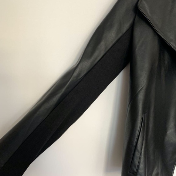NWT Black Faux Leather Jacket (L) - Picture 5 of 6